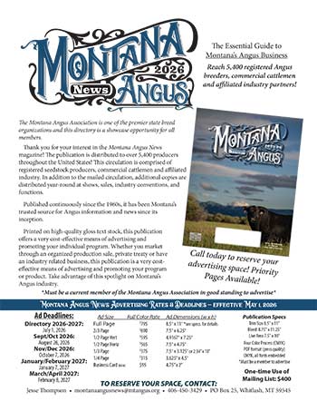 Montana Angus News Advertising Rate Card